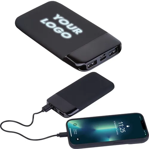 Batterie externe 8000 mAh avec logo lumineux rétroéclairé par LED