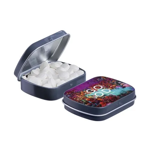 Boîte métal charnière bonbons menthe personnalisable - Dès 144 ex