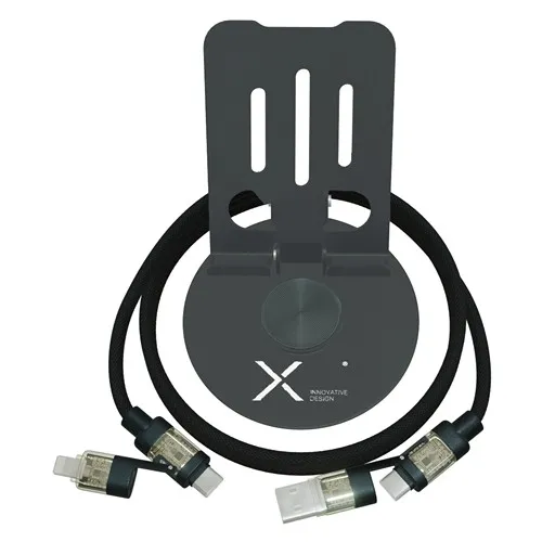 Support Téléphone Métal avec Câble 4-en-1 240W Personnalisable