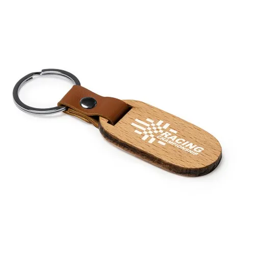 Porte-clés support mobile en bambou personnalisable