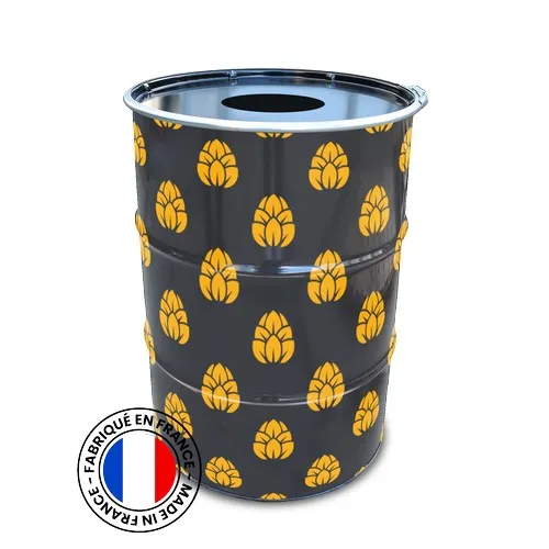 Poubelle Publique 200L en Acier Personnalisable - Fabrication Française