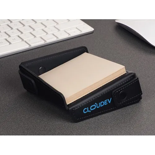 Boîte de Notes Autocollantes en Cuir Recyclé Personnalisable