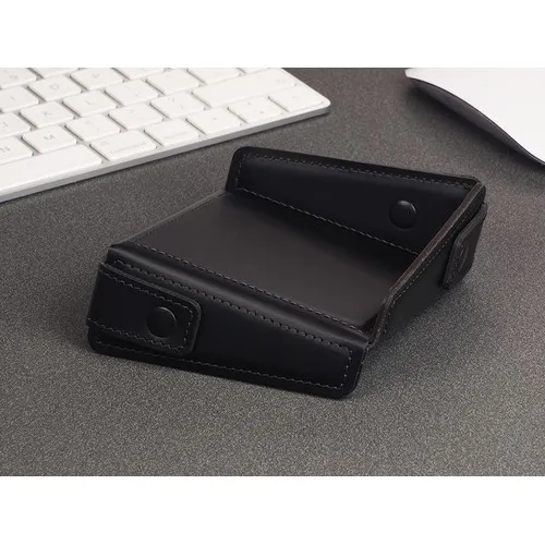 Boîte de Notes Autocollantes en Cuir Recyclé Personnalisable