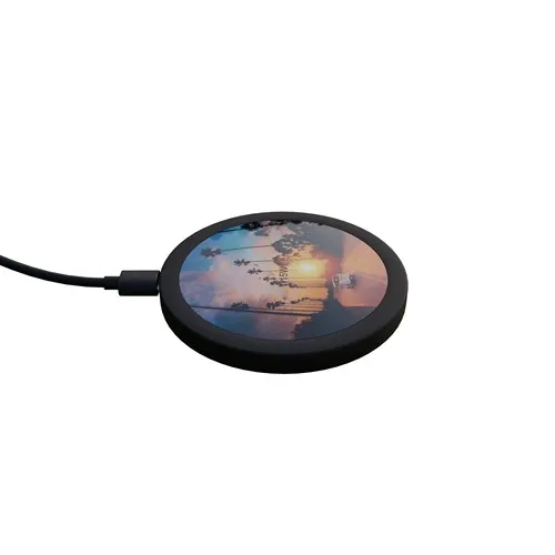 Chargeur sans fil 15W soft-touch personnalisable - Finition premium