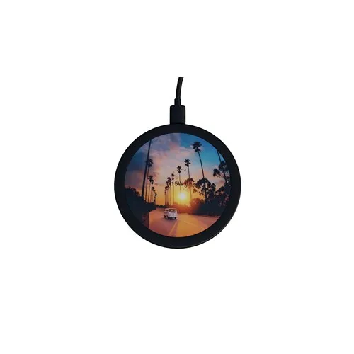 Chargeur sans fil 15W soft-touch personnalisable - Finition premium