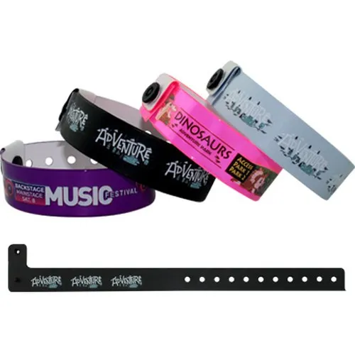 Bracelets vinyle 19mm personnalisés quadri - Fermeture inviolable