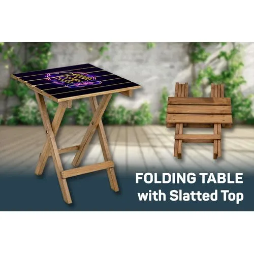 Table Pliante en Hêtre Personnalisable - Impression UV