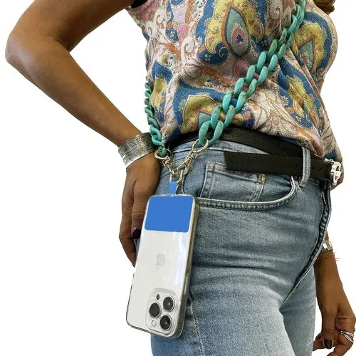 Chaine grosse maille avec pad universel - serie CAPRI -TURQUOISE 1.2M