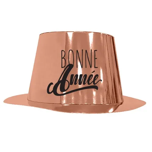 Chapeau carton BONNE ANNEE ROSEGOLD