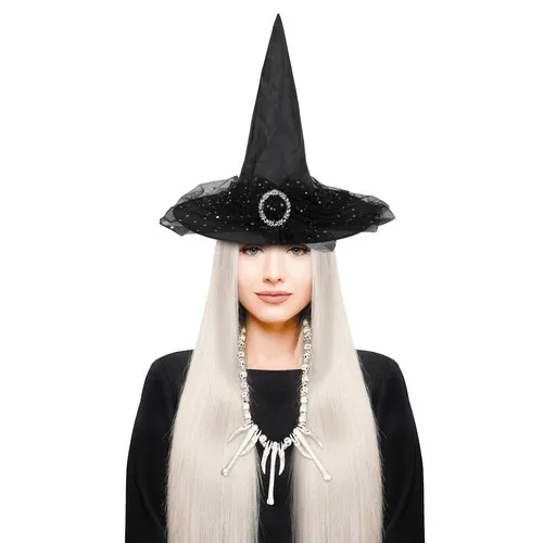 CHAPEAUX SORCIERE AVEC BROCHE