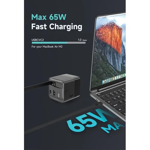 Chargeur 65W GaN avec câble Urban Vitamin Mendocino