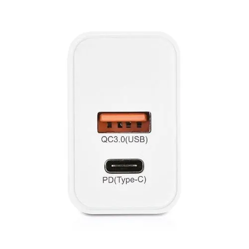 CHARGEUR SECTEUR RAPIDE 20 W SORTIES USB QC3.0 & TYPE-C PD