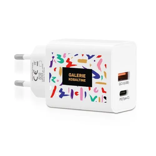 CHARGEUR SECTEUR RAPIDE 20 W SORTIES USB QC3.0 & TYPE-C PD