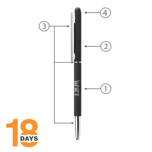 Clap Stylo-stylet fin ouverture twist. STOCK.