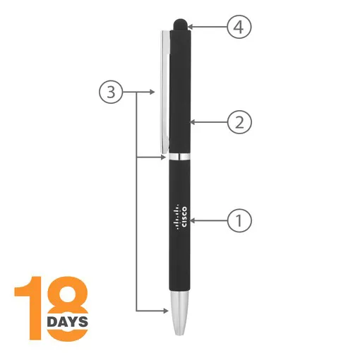 Clap, Stylo-stylet ouverture twist. STOCK.