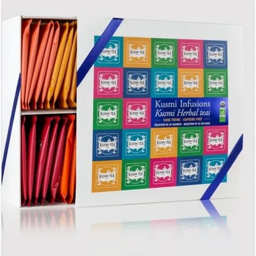 Coffret Découverte KUSMI TEA Infusions Bio 45 sachets / Conditionné par 4
