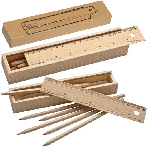 Coffret en bois avec crayons de couleurs ADELE