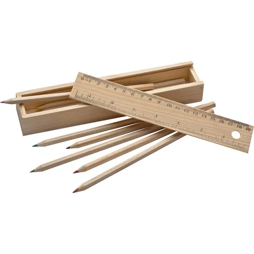 Coffret en bois avec crayons de couleurs ADELE
