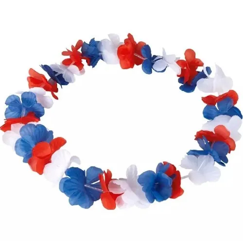 Collier Fleurs tricolores FRANCE  Bleu, Blanc, Rouge