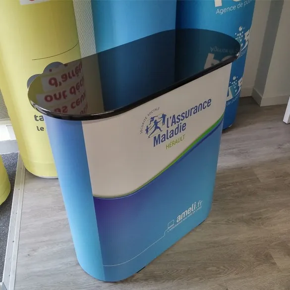 Comptoirs publicitaires pliables et gonflables pour événements