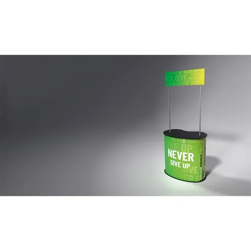 Comptoir ovale PVC Vertus avec Bandeau haut