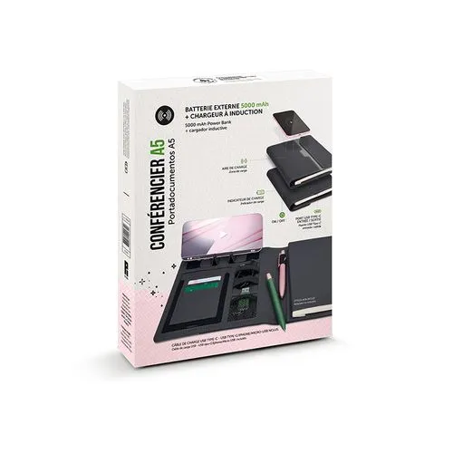 CONFERENCIER A5 AVEC CHARGEUR A INDUCTION ET BATTERIE 5000 mAh