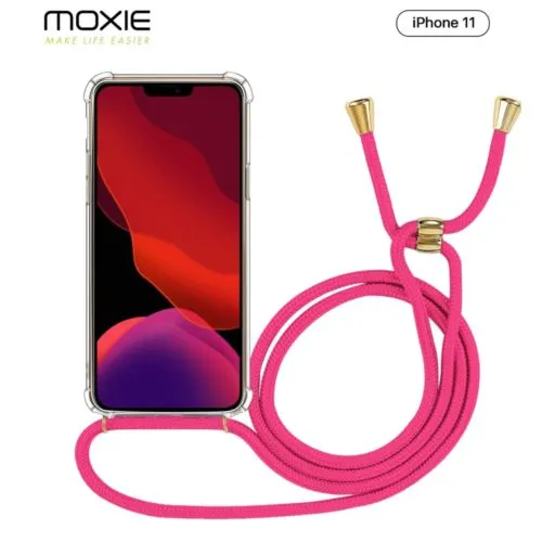 Coque renforcée transparente pour smartphone  avec bandoulière diametre 8mm