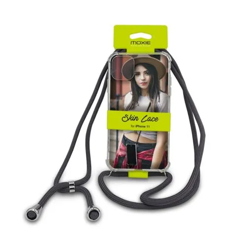 Coque renforcée transparente pour smartphone  avec bandoulière diametre 8mm