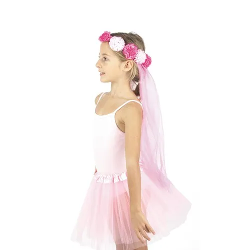 COURONNE DE FLEUR AVEC VOILE