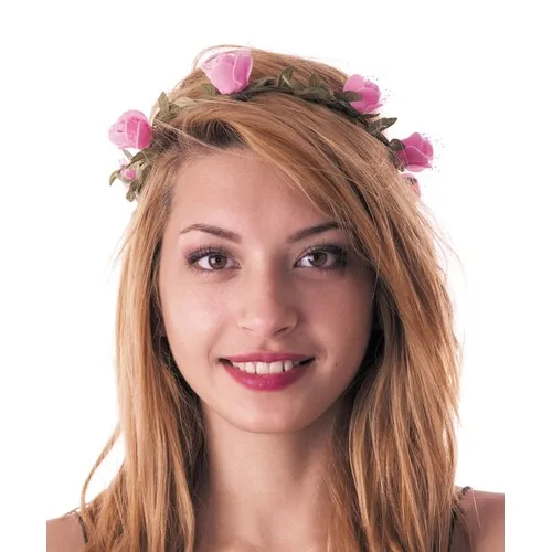 COURONNE DE FLEURS ROSES