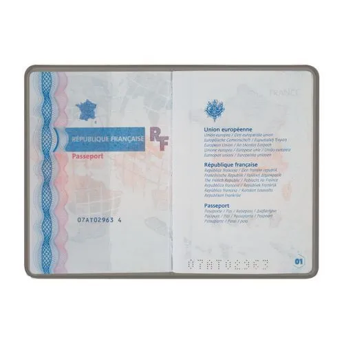 COUV. PASSEPORT PVC MARBRE