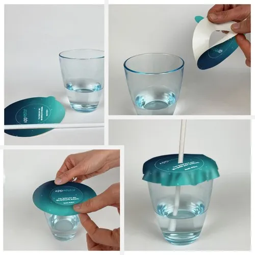 Couverture en verre de protection en papier adhésif. . Couleur blanc. Impression directe, Quadri