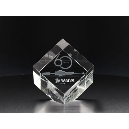 Cube en cristal pan coupé personnalisable