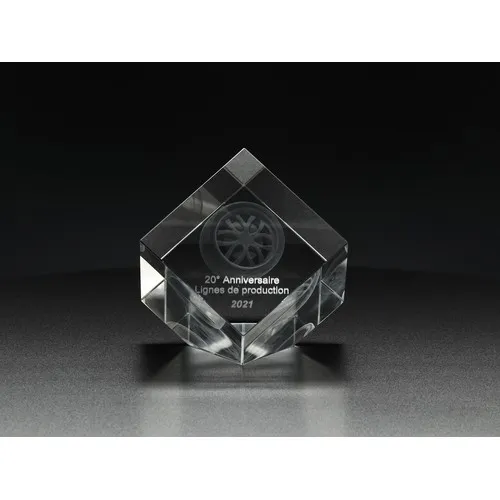 Cube en cristal pan coupé personnalisable