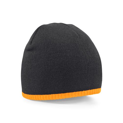Bonnet Bicolore Personnalisable Noir et Orange Fluo