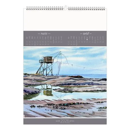 BLEU DE MER 2026 - 6 FEUILLETS - RELIURE BAGUETTE - MARQUAGE 1 COULEUR