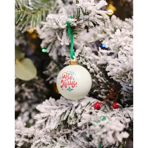 Boule de Noël Recyclée Personnalisable - Décoration Écoresponsable