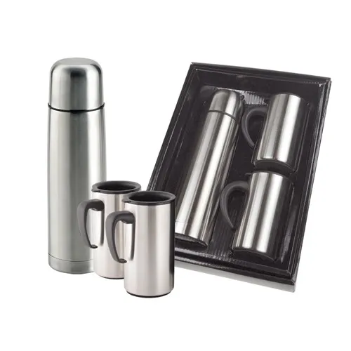 Coffret Cadeau Entreprise Parapluie RPET & Gourde Isotherme