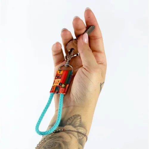 Porte-clés personnalisable en coton - Sérigraphie sur mesure