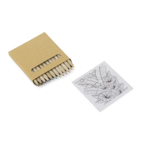 Set de coloriage personnalisable avec 12 crayons et taille-crayon