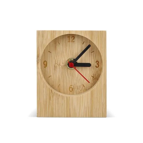 Horloge de Bureau Rectangulaire en Bambou Personnalisable
