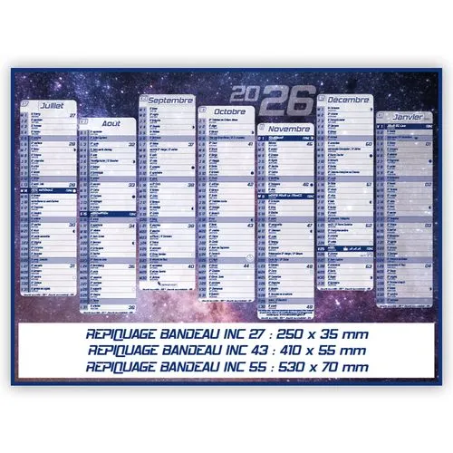 Calendrier Bancaire Constellations 2026 - 3 Formats Personnalisables