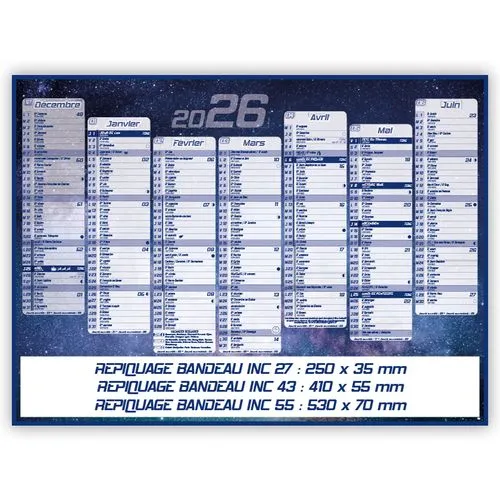 Calendrier Bancaire Constellations 2026 - 3 Formats Personnalisables