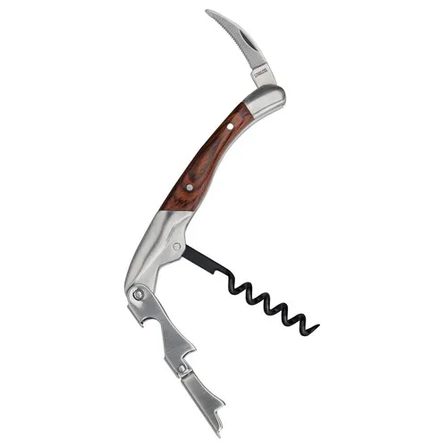 Couteau Sommelier Premium Bois de Pakka - Double Levier & Décapsuleur