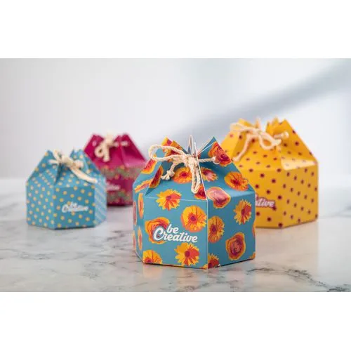 Boîte cadeau hexagonale CreaBox HexaCord S