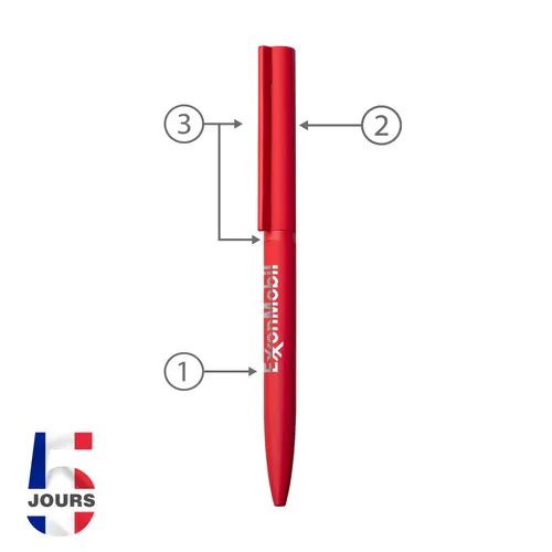 Stylo bille métal Sari twist ROUGE
