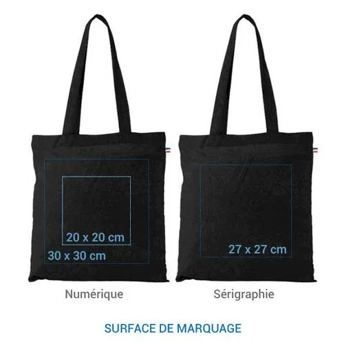 Sac coton ALFRED 250 BIO noir - France