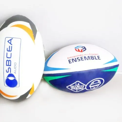 Ballon de Rugby Personnalisé Cousu Main - Cuir PVC Rubber T5