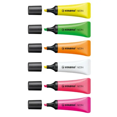 Surligneur tube fluorescent personnalisable - Encre anti-dessèchement