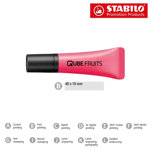 Surligneur tube fluorescent personnalisable - Encre anti-dessèchement